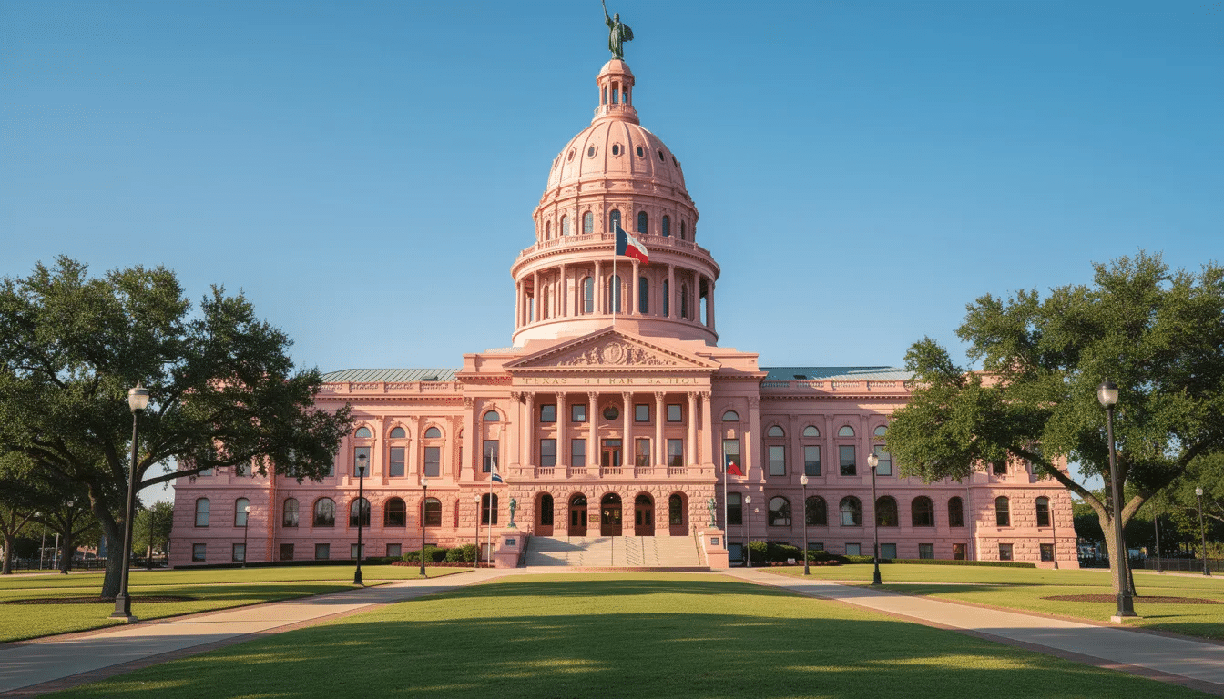 The image shows the Texas State Capitol building in Austin, standing majestically against a clear blue sky. This iconic structure symbolizes Texas law and governance, serving as a backdrop for discussions on important issues such as DWI convictions and criminal defense.